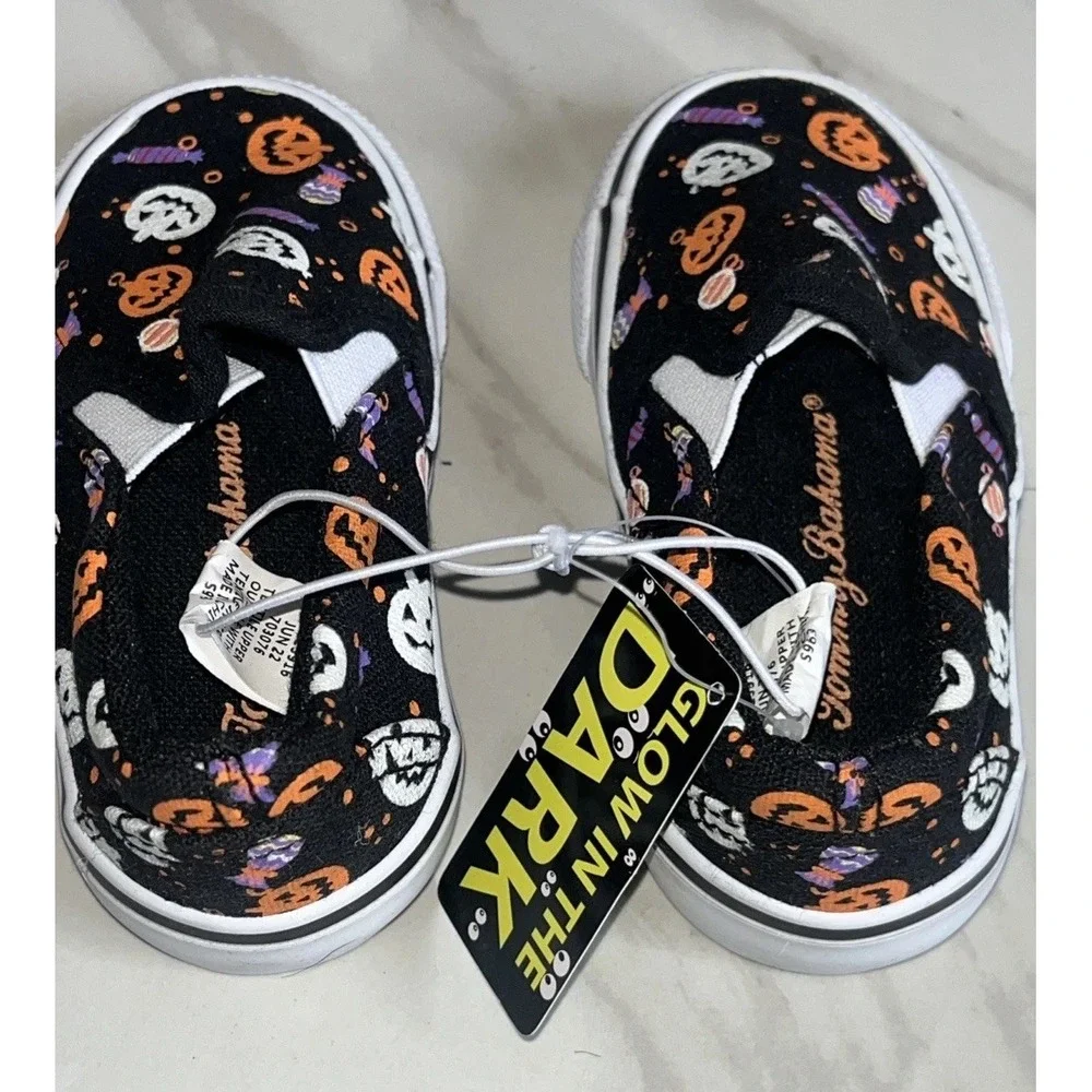 Tommy‎ Bahama Toddler 5 Slip-On Shoes Pumpkins Candy Halloween Glow in the Dark